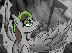 Size: 426x312 | Tagged: safe, artist:jetn-in-dark, derpibooru import, oc, oc:jetn, pegasus, pony, raised hoof, solo, wings