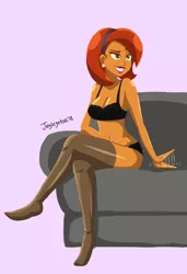 Size: 5330x7772 | Tagged: suggestive, artist:jeglegator, derpibooru import, stellar flare, human, equestria girls, the parent map, absurd resolution, adorasexy, beautiful, black bra, black underwear, bra, breasts, cleavage, clothes, couch, crossed legs, cute, dreamworks face, equestria girls-ified, female, frilly underwear, gesture, inviting, lingerie, lipstick, milf, mother, panties, patting, red lipstick, seductive, seductive look, sexy, simple background, smiling, solo, solo female, stellar milf, stellarbetes, stockings, stupid sexy stellar flare, thigh highs, underwear, woman