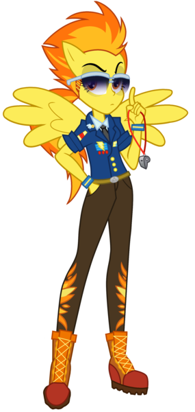 Size: 2512x5290 | Tagged: safe, alternate version, artist:rodan00, derpibooru import, spitfire, equestria girls, boots, clothes, equestria girls-ified, hand in pocket, pants, ponied up, show accurate, simple background, solo, sunglasses, transparent background, whistle necklace, wings
