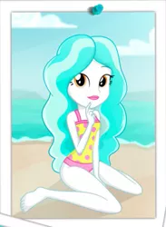 Size: 355x484 | Tagged: safe, artist:charliexe, derpibooru import, edit, paisley, equestria girls, equestria girls series, barefoot, clothes, feet, female, show accurate, swimsuit
