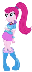 Size: 598x1334 | Tagged: safe, artist:iamsheila, artist:mixiepie, derpibooru import, edit, vector edit, pinkie pie, sonata dusk, equestria girls, alternate universe, amulet, boots, female, fusion, jewelry, necklace, palette swap, ponytail, recolor, shoes, simple background, spiked wristband, transparent background, vector, wristband