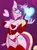 Size: 822x1122 | Tagged: suggestive, artist:lil miss jay, derpibooru import, princess cadance, alicorn, anthro, full service playing cards, absolute cleavage, belly button, breasts, busty princess cadance, cleavage, clothes, collar, corset, crystal heart, evening gloves, female, fingerless gloves, floating wings, garter belt, garters, gloves, heart, lingerie, lipstick, long gloves, looking at you, milf, panties, pasties, red underwear, smiling, smirk, socks, solo, solo female, stockings, thigh highs, underwear