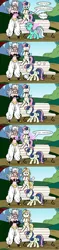 Size: 2893x12236 | Tagged: safe, artist:pony4koma, derpibooru import, bon bon, lyra heartstrings, sweet biscuit, sweetie drops, earth pony, human, pony, unicorn, adorabiscuit, adorabon, android 21, bench, comic, confused, crossover, cute, dragon ball fighterz, dragon ball super, dragon ball z, female, happy, holding a pony, lesbian, lyrabetes, lyrabon, majin android 21, majin buu, mare, name pun, namesake, race swap, shipping, shocked, transformation