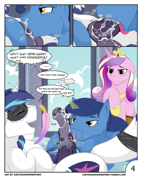 Size: 2400x3000 | Tagged: explicit, artist:regolithart, derpibooru import, night light, princess cadance, shining armor, alicorn, unicorn, comic:tickled pink, accidental incest, accidentally gay, blindfold, blowjob, comic, cum, cum in mouth, cum trail, cumming, dark genitals, deepthroat, dialogue, dilf, erection, erotic tickling, eyes closed, father and son, feather, fetish, gay, gaydom, gaysub, glazed dick, horn, horsecock, image, incest, laughing, magic, male, maledom, malesub, medial ring, nudity, offscreen character, open mouth, oral, oral creampie, orgasm, penis, png, sex, sexy, shining light, shiningsub, shipping, stallion, submissive, sweat, telekinesis, tickle fetish, tickle torture, tickling