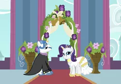 Size: 992x692 | Tagged: artist:ksiezniczkaluny, derpibooru import, fancypants, male, marriage, raripants, rarity, safe, shipping, straight, wedding