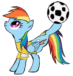 Size: 1024x1061 | Tagged: safe, artist:uncreative, derpibooru import, rainbow dash, pegasus, pony, ball, brazil, clothes, female, football, football jersey, jersey, mare, simple background, solo, sports, transparent background, world cup, world cup 2018