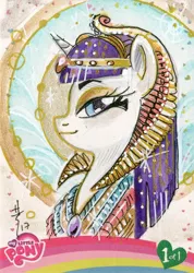 Size: 742x1042 | Tagged: safe, artist:sararichard, derpibooru import, rarity, pony, egyptian, traditional art