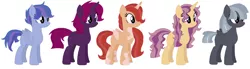 Size: 1555x430 | Tagged: safe, artist:joystick12, derpibooru import, oc, unofficial characters only, alicorn, pegasus, pony, unicorn, adoptable, alicorn oc, base used, blank flank, female, magical lesbian spawn, mare, offspring, parent:flash sentry, parent:sunburst, parent:sunset shimmer, parent:tempest shadow, parent:thunderlane, parent:twilight sparkle, parents:flashlight, parents:sunsetsparkle, parents:tempestlight, parents:twiburst, parents:twilane, simple background, white background