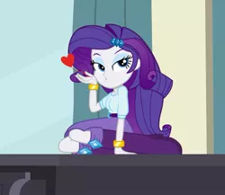 Size: 959x833 | Tagged: safe, artist:tabrony23, derpibooru import, rarity, equestria girls, blowing a kiss, bracelet, female, heart, jewelry, looking at you, piano, show accurate, solo