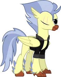 Size: 4791x6084 | Tagged: safe, artist:shadowdashthebat, derpibooru import, oc, classical hippogriff, hippogriff, absurd resolution, clothes, jacket, scar, simple background, solo, transparent background, vector