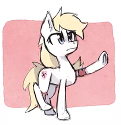 Size: 712x736 | Tagged: safe, artist:anonymous, derpibooru import, oc, oc:aryanne, earth pony, pony, /pone/, 8chan, armband, aryan pony, female, heil, nazi, solo, swastika