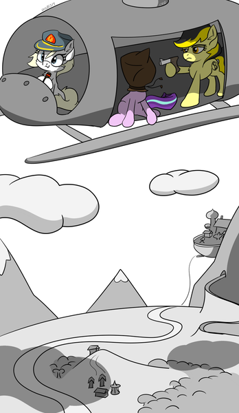 Size: 782x1350 | Tagged: semi-grimdark, artist:countryroads, derpibooru import, starlight glimmer, oc, oc:aryanne, oc:leslie fair, earth pony, pony, /mlpol/, :3, abuse, airborne, aryan pony, bag, canterlot, chest fluff, chile, cloud, communism, execution, female, free helicopter rides, frown, glare, glimmerbuse, gun, handgun, hat, helicopter, hill, hoof hold, house, lidded eyes, mare, mountain, nazi, partial color, pistol, ponyville, removal, scenery, sitting, sky, stalin glimmer, starlight vs aryanne, vehicle