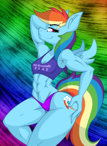 Size: 822x1122 | Tagged: suggestive, artist:lil miss jay, derpibooru import, rainbow dash, anthro, pegasus, full service playing cards, abs, armpits, ass, belly button, bikini, breasts, butt, clothes, cutie mark, delicious flat chest, female, fit, floating wings, image, jpeg, looking at you, mare, muscles, muscular female, rainbow flat, rainbuff dash, small breasts, smiling, smirk, solo, solo female, swimsuit, uniform, wonderbolts uniform