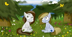 Size: 1920x984 | Tagged: safe, artist:ajmstudios, derpibooru import, oc, oc:columbia, oc:oregon, oc:rainier, oc:washington, ponified, butterfly, pony, squirrel, cute, female, flower, forest, freckles, mountain, nation ponies, nature, ocean, oregon, river, sitting, state ponies, tree, washington, washington state