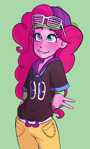 Size: 836x1384 | Tagged: safe, artist:artomicmuffin, derpibooru import, pinkie pie, dance magic, equestria girls, spoiler:eqg specials, looking at you, mc pinkie, solo