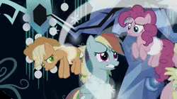 Size: 640x360 | Tagged: safe, derpibooru import, edit, edited screencap, screencap, mean applejack, mean fluttershy, mean pinkie pie, mean rainbow dash, mean rarity, mean twilight sparkle, tree of harmony, the mean 6, animated, bondage, clone, curtain, don't let your kids watch it, exploitable meme, imminent death, lazytown, meme, robbie rotten, sound, tentacles, webm, you know for kids, you ruined everything
