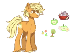 Size: 1099x855 | Tagged: safe, artist:s1nb0y, derpibooru import, oc, oc:apple spice, earth pony, pony, male, offspring, parent:applejack, parent:troubleshoes clyde, parents:troublejack, reference sheet, simple background, solo, stallion, transparent background