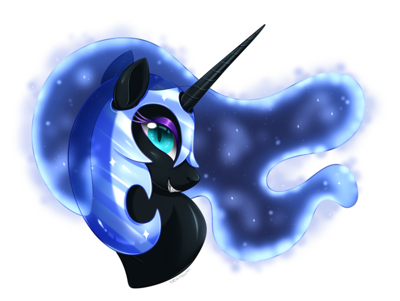 Size: 1500x1129 | Tagged: alicorn, artist:beanbunn, bust, derpibooru import, female, nightmare moon, safe, simple background, solo, transparent background