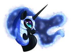 Size: 1500x1129 | Tagged: alicorn, artist:beanbunn, bust, derpibooru import, female, nightmare moon, safe, simple background, solo, transparent background