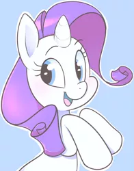 Size: 1329x1695 | Tagged: safe, artist:norithecat, derpibooru import, rarity, pony, unicorn, blushing, bust, cute, digital art, female, happy, looking at you, looking sideways, mare, open mouth, outline, portrait, raribetes, simple background, smiling, solo