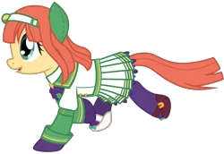 Size: 4096x2816 | Tagged: safe, artist:amarthgul, derpibooru import, ponified, earth pony, pony, clothes, ear covers, female, mare, running, silence suzuka, simple background, socks, solo, transparent background, uma musume pretty derby, vector
