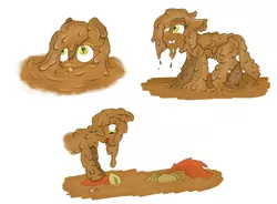 Size: 2290x1687 | Tagged: safe, artist:pzkratzer, derpibooru import, oc, oc:bluebat, oc:ponygriff, bat pony, bat pony oc, bubble, covered, covered in mud, dunking, messy, mud, mud bath, muddy, ponygriff, sketch, squishy, swamp, wet and messy