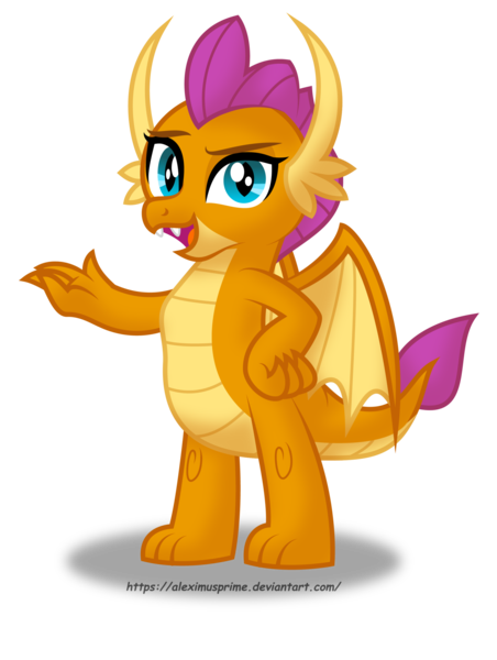 Size: 1600x2122 | Tagged: artist:aleximusprime, claws, derpibooru import, dragon, dragoness, dragon wings, fangs, female, open mouth, safe, school daze, season 8, simple background, smolder, solo, spoiler:s08, transparent background, wings
