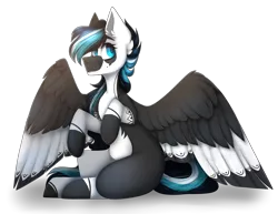 Size: 3000x2317 | Tagged: safe, artist:umiimou, derpibooru import, oc, oc:midnight river, pegasus, pony, female, high res, mare, simple background, sitting, solo, transparent background