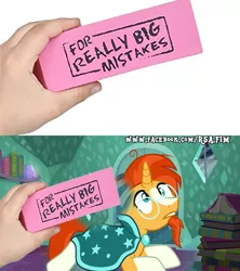 Size: 2022x2276 | Tagged: safe, derpibooru import, sunburst, pony, unicorn, beard, book, cape, clothes, eraser, facial hair, for really big mistakes, glasses, hand, male, meme, shitposting, shitposting loudly, stallion, sunburst abuse