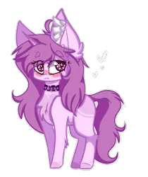 Size: 1753x2082 | Tagged: safe, artist:honeybbear, derpibooru import, oc, oc:mochi, pony, unicorn, chibi, female, mare, simple background, solo, transparent background