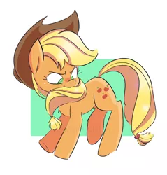 Size: 1184x1241 | Tagged: safe, artist:drawbauchery, derpibooru import, applejack, earth pony, pony, biting, chewing, cowboy hat, cute, female, freckles, hat, jackabetes, mane bite, mare, no pupils, nom, silly, silly pony, simple background, solo, who's a silly pony