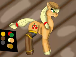 Size: 2560x1920 | Tagged: alternate character design, amputee, applejack, artist:askthemoonfamily, derpibooru import, my little pony, prosthetic limb, prosthetics, robot legs, safe, solo