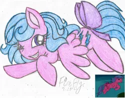 Size: 2014x1577 | Tagged: artist:phoenix-skywriter, bow, derpibooru import, firefly, g1, g1 to g4, generation leap, rescue at midnight castle, safe, screencap, solo, tail bow, traditional art