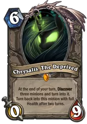 Size: 400x569 | Tagged: blizzard entertainment, card, derpibooru import, editor:luxuria, hearthpwny, hearthstone, queen chrysalis, safe, warcraft