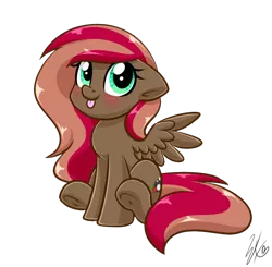 Size: 1024x1002 | Tagged: safe, artist:whitehershey, derpibooru import, oc, oc:amber wing, unofficial characters only, pegasus, pony, blushing, cute, female, mare, ocbetes, simple background, solo, tongue out, transparent background