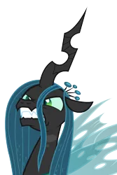 Size: 3518x5281 | Tagged: absurd resolution, .ai available, artist:koolfrood, bust, changeling, derpibooru import, fangs, female, portrait, queen chrysalis, safe, simple background, solo, the mean 6, transparent background, vector