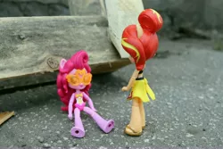 Size: 6000x4000 | Tagged: safe, artist:artofmagicpoland, derpibooru import, pinkie pie, sunset shimmer, equestria girls, barefoot, doll, equestria girls minis, feet, irl, photo, tired, toy