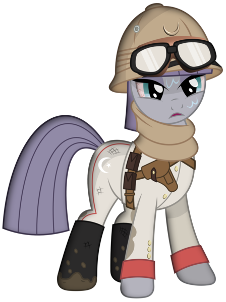 Size: 2241x3000 | Tagged: safe, artist:brony-works, derpibooru import, part of a set, maud pie, pony, bloodshot eyes, boots, clothes, goggles, helmet, high res, military, military uniform, mud, ottoman, ottoman empire, shoes, simple background, solo, transparent background, uniform, vector, world war i