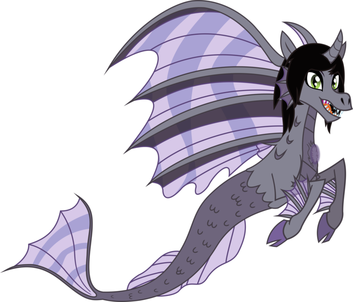 Size: 4032x3442 | Tagged: safe, artist:lightningbolt, derpibooru import, ponified, ponified:kellin quinn, pony, siren, .svg available, cloven hooves, curved horn, fangs, fish tail, grin, hair over one eye, horn, looking at you, male, open mouth, simple background, sleeping with sirens, slit eyes, smiling, solo, svg, teeth, tongue out, transparent background, true form, vector