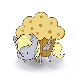 Size: 1000x1000 | Tagged: safe, artist:dandelioncharm, derpibooru import, derpy hooves, pegasus, pony, cute, derpabetes, female, food, mare, muffin, simple background, solo, white background