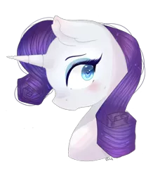 Size: 1000x1200 | Tagged: safe, artist:dandelioncharm, derpibooru import, rarity, unicorn, bust, female, looking at you, mare, simple background, solo, transparent background