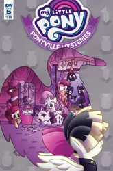Size: 1054x1600 | Tagged: apple bloom, artist:agnesgarbowska, cover, derpibooru import, idw, my little pony: the movie, onyx ardor, ponyville mysteries, rarity, safe, scootaloo, songbird serenade, spoiler:comic, spoiler:comicponyvillemysteries5, sweetie belle
