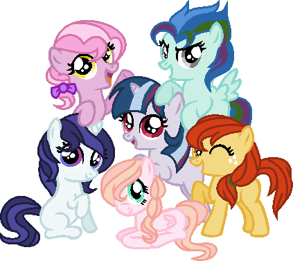 Size: 423x377 | Tagged: safe, artist:cookie-dolls, derpibooru import, oc, oc:apple butter, oc:aurora frost, oc:candyfloss, oc:rosebud, oc:typhoon, unofficial characters only, earth pony, pegasus, pony, unicorn, alternate mane six, base used, blank flank, bow, female, filly, foal, freckles, group, hair bow, hair over one eye, magical lesbian spawn, mane six opening poses, next generation, offspring, parent:applejack, parent:big macintosh, parent:caramel, parent:fancypants, parent:fluttershy, parent:pinkie pie, parent:pokey pierce, parent:rainbow dash, parent:rarity, parent:soarin', parent:trixie, parent:twilight sparkle, parents:carajack, parents:fluttermac, parents:pokeypie, parents:raripants, parents:soarindash, parents:twixie, simple background, transparent background