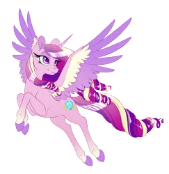Size: 1823x1878 | Tagged: safe, artist:peridotkitty, derpibooru import, princess cadance, alicorn, pony, colored hooves, colored wings, cute, cutedance, female, flying, mare, simple background, smiling, solo, spread wings, transparent background, wings