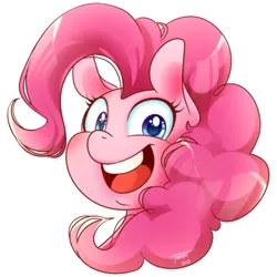 Size: 400x400 | Tagged: safe, artist:tiitcha, derpibooru import, pinkie pie, earth pony, pony, bust, cute, diapinkes, female, head only, mare, open mouth, portrait, simple background, solo, transparent background