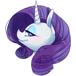 Size: 400x400 | Tagged: safe, artist:tiitcha, derpibooru import, rarity, pony, unicorn, bust, female, looking at you, mare, simple background, solo, transparent background