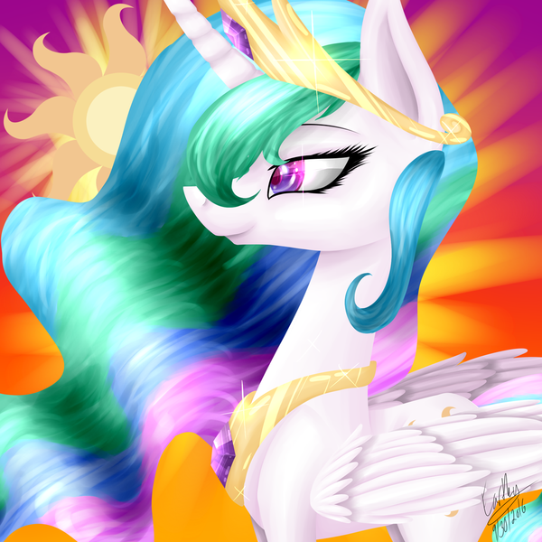 Size: 1024x1024 | Tagged: alicorn, artist:earthyrainbowkitty, derpibooru import, female, princess celestia, safe, solo