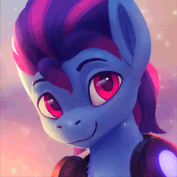 Size: 600x600 | Tagged: safe, artist:rodrigues404, derpibooru import, oc, oc:lost, unofficial characters only, pegasus, pony, abstract background, animated, blinking, bust, cinemagraph, commission, digital art, looking at you, male, smiling, solo, stallion