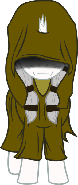 Size: 1930x4556 | Tagged: safe, artist:davidpinskton117, derpibooru import, ponified, pony, unicorn, broken horn, cloak, clothes, crossover, knights of the old republic, kreia, simple background, solo, star wars, transparent background