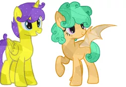Size: 2792x1920 | Tagged: alicorn, alicorn oc, artist:kokonaharuka45, base used, crystallized, crystal pony, derpibooru import, female, hybrid, interspecies offspring, male, oc, oc:honey drops, oc:orion galaxy, offspring, parent:discord, parent:flash sentry, parent:fluttershy, parents:discoshy, parents:flashlight, parent:twilight sparkle, safe, unofficial characters only